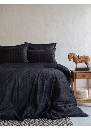 Bedline Uniq Touch Nevresim Takımı Çift Kişilik Times Siyah