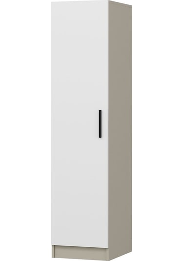 Minar Kale 1 Kapaklı Dolap 190cm - Kumtaşı/beyaz - Askılıklı Çok Renkli