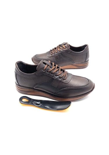 Umut Büyük Numara Hakiki Deri Ortopedik Kahve Erkek Ayakkabı Kahverengi