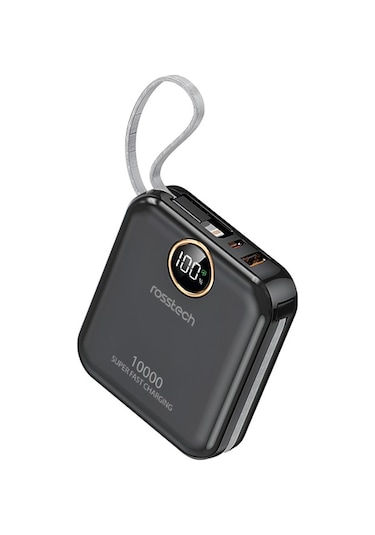 Rs-400 10.000mah Ultra Slim 22.5w Pd Dijital Ekranlı Dahili Çift Kablolu Powerbank Diğer