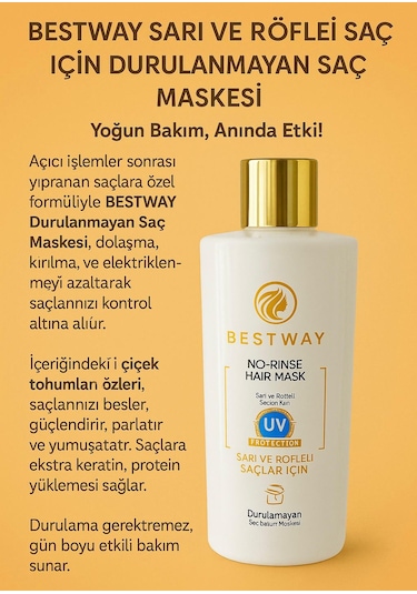 Bestway Sarı ve Röfleli Saçlar İçin Durulanmayan Saç Maskesi 500 ML