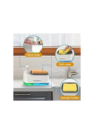 Çift Hazneli Sıvı Sabunluk Ve Süngerlik Hazneli