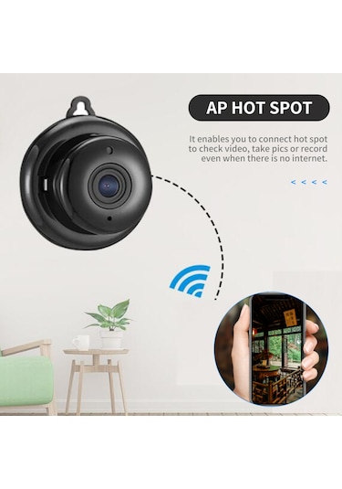 Yuntech01 Ev Güvenliği Kamera V380 - Kablosuz Wifi, 1080p Hd Görüntü, Işık Yokken Gece Görüşü, Çatıklı Tasarım, Mikro Sd Kayıt Desteği