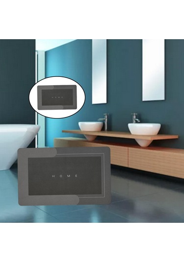 Suntek Kapı Paspası Giriş Çabuk Kuruyan Halı Zemin Koyu Gri 40x60cmkay