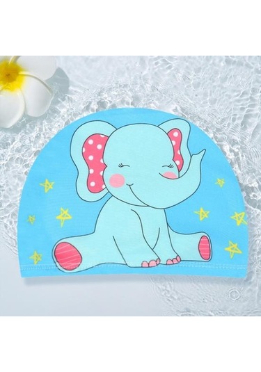 Yüzme Şapkası Nefes Yüksek Elastik Çabuk Kuruyan Kulak Koruyucu Karikatür Baskı Yüzme Havuzu Şapkası Çocuklar İçin Fish Çok Renkli