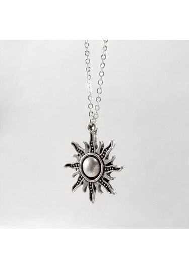 Herşey Nota Güneş Kolye Kadın Erkek Örme Zincir