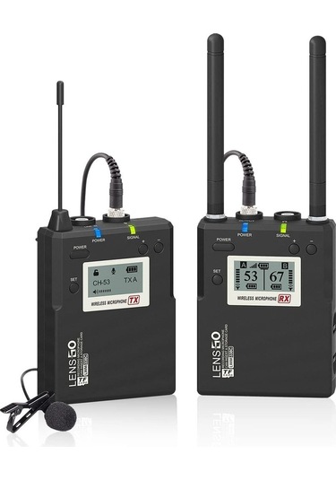 Lensgo Lwm 338C Kablosuz Tekli Yaka Mikrofonu Seti
