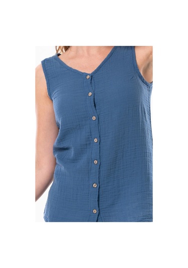 Kolsuz Melis Yazlık Müslin Bluz İndigo İndg-indigo