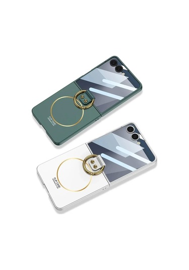 Samsung Galaxy Z Flip 7 Magsafe Uyumlu Yüzüklü Stand Kılıf - Ultra İnce Mat Tam Koruma Telefon Kılıf