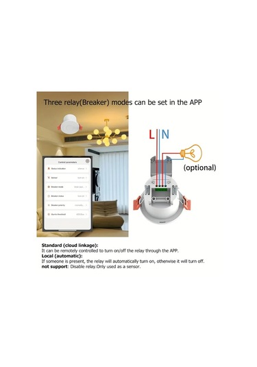 Motion003 Zigbee 5.8g Dairesel Zigbee3.0 Wifi 24g Mmwave Radar Insan Varligi Hareket Sensoru Isik Anahtari 110 220v