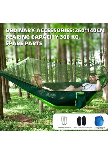 Maxaccess İki Kişilik Asılı Hamak 661 Lb Askeri Yeşil Taşıma Askısı+kilit Haki