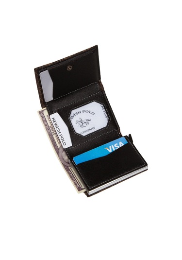 Tuldar Kadın Rfıd Otomatik Çekim Koruyucu Mekanizmalı Kağıt Para Bölmeli Hediyelik Kartlık Cüzdan Tul603 - Kahverengi