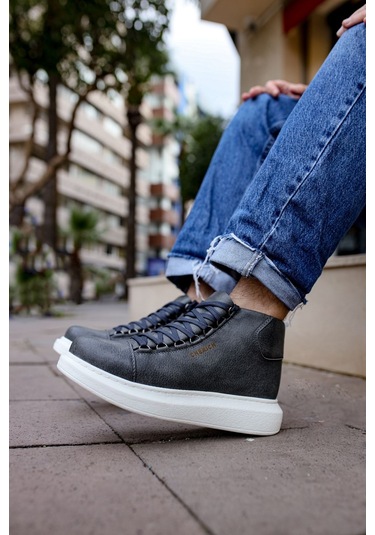 Pabucmarketi Bağcıklı Erkek Sneaker Bot Antrasit Çok Renkli