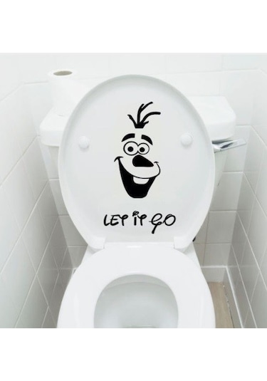 Klozet Banyo Sticker Komik Resim 5 Siyah