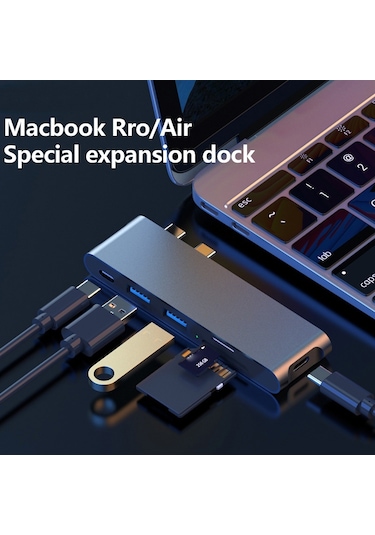 Cbtx 6'sı 1 Arada Çoklu Bağlantı Noktası Adaptörü Usb-c Hub'dan Usb 3.0'a + 40gbps Thunderbolt + 2xkart Okuyucu USB Aks. 51432992