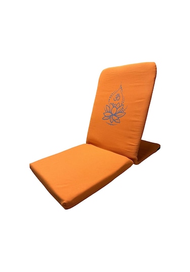 Yogaezo Lotus Çiçeği Baskılı Backjack Meditasyon Sandalyesi Turuncu Trc10
