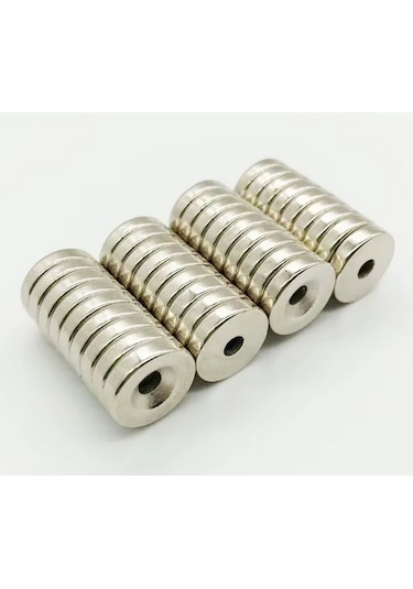 Havşa Delikli Neodim Neodyum Mıknatıs Ø12mm X 3mm-4mm 5 Adet