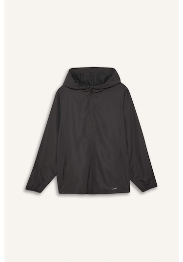 DeFactoFit Su İtici Regular Fit Kapüşonlu File Astarlı Fermuarlı Dokuma Mevsimlik Baharlık Mont D6180AX25SPAR216