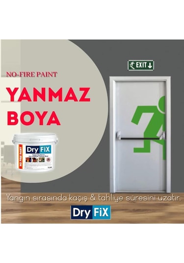 Dryfix No Fire Paint Yangın Geciktirici Alev Almayan Yanmaz Boya 18 Kg Ral 9003 Kırık Beyaz