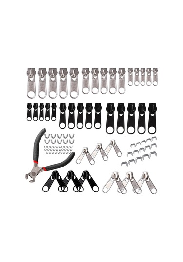 Set, 85 Parçalı Fermuar Tamir Takımı, 3mm, 5mm, 8mm Metal Fermuarlar - Mükemmel