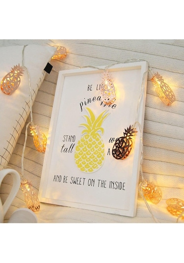 Hdmarketim Altın Sarısı Ananaslı Led Gün Işığı Gece Lambası Dekor