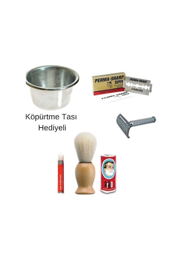 Köpük Tası Hediyeli 6 Parça Sakal Tıraş Seti
