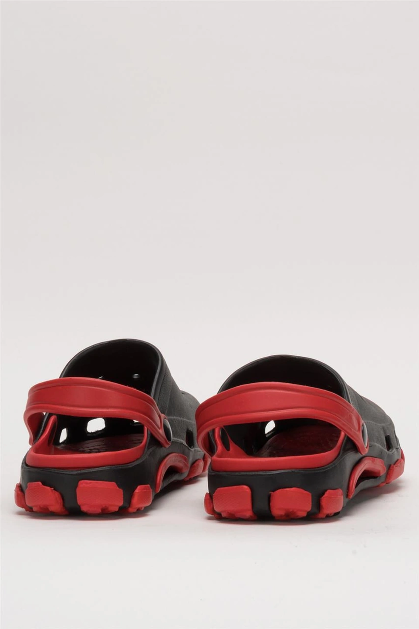 Unisex Çift Tabanlı Ortopedik Hemşire Doktor Aşçı Laboratuvar Deniz Havuz Terliği Sandalet Siyah - Kırmızı Siyah - Kırmızı