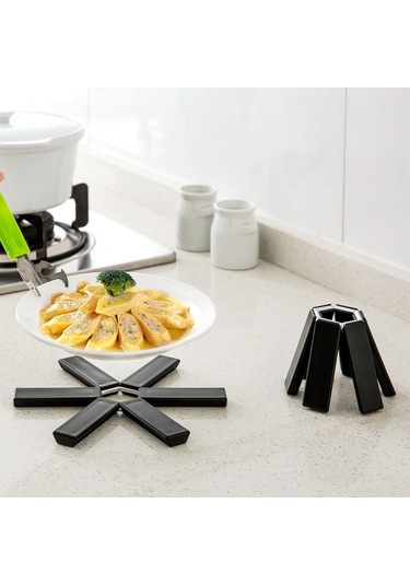 Gajeena Küçük Ev Aletleri Isıya Dayanıklı Fırın Matı Black Foldable Isıl Yalıtım Mutfak Minderi Anti-yanık Yemek Masası Minderi Siyah Paket