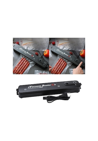 Createtech Vakum Suntek Siyah Otomatik Mühürleyen Makinesi Gıda Evi Depolama Ge Siyah