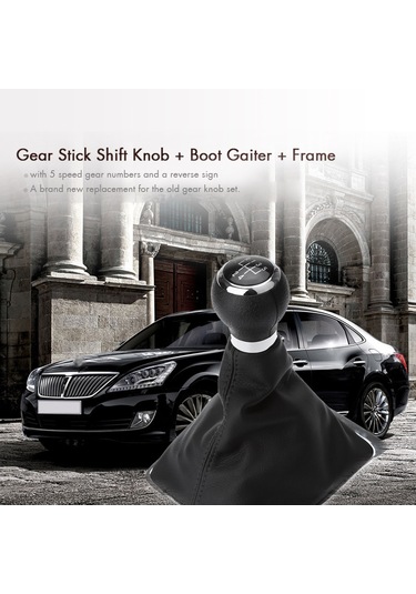 Geeroyoo Vw Passat B6 İçin 5 Vites Manuel Vites Çubuğu, Kauçuk Kılıf Ve Çerçeve Tam Seti - Kolay Kurulum Siyah