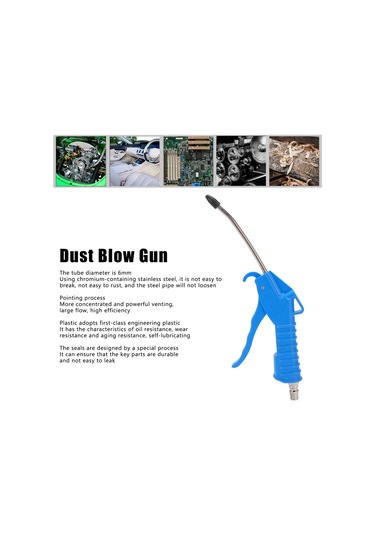 Ximistore9 6mm Girişli 160psı Yüksek Basınçlı Paslanmaz Çelik Toz Blower Silici, Fabrika Ve Ev İçin Yüksek Verimli Temizlik Aracı Mavi