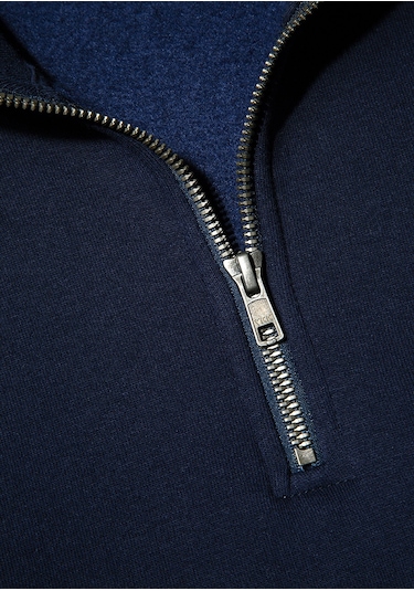 Mavi - Mavi Logo Baskılı Yarı Fermuarlı Lacivert Sweatshirt 0s10208-70497 Lacivert