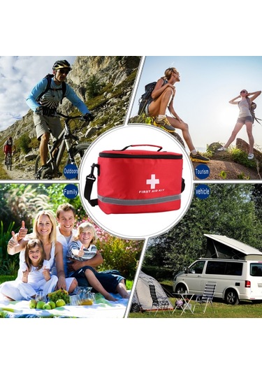Sones Açık Hava İlk Yardım Çantası Spor Kamp Çantası Ev Acil Durum Hayatta Kalma Paketi Kırmızı