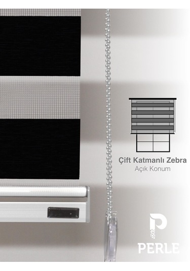 Br Perle Siyah Renk Bambu Stor Zebra Perde Yüksek Kalite Alüminyum Kasa Siyah