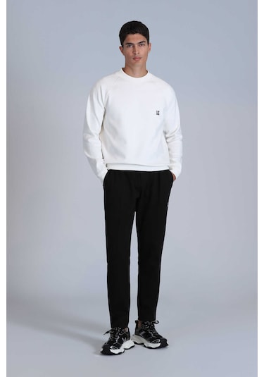 Lufian Erkek Grant Sweatshirt 112030154 Kırık Beyaz Kırık Beyaz