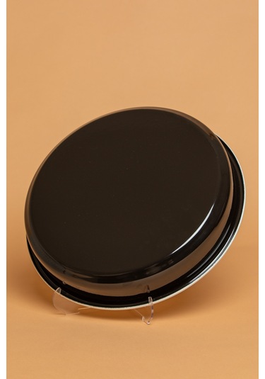 Velluto Nero Yuvarlak Emaye Siyah Fırın Tepsisi Ebutay Siyah