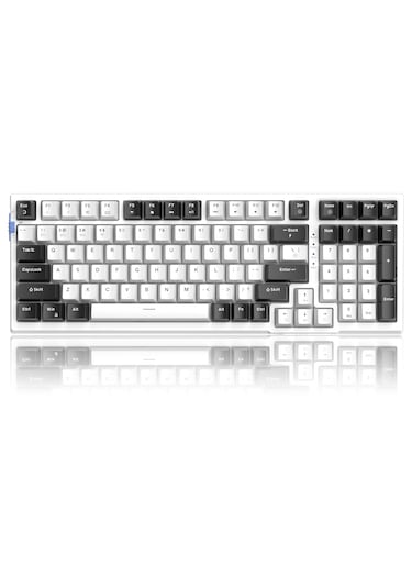 Magegee Sky98 99 Tuş Kablosuz Rgb Hot-swap Gasket Siyah-beyaz Gaming Klavye