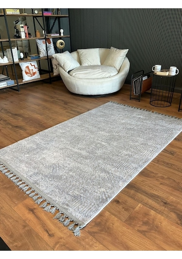 Saraz Halı Puffy Kabartma Desenli Yıkanabilir Kaymaz Taban Salon Halısı Mutfak Koridor Halısı S52