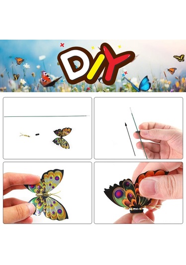 Yunboo 12cm Pvc Simülasyon Kelebekler, Bahçe Ve Bitki Süsleri, Rüzgarla Hareket Eden, 100 Adet, Renk Rastgele, Dayanıklı Ve Su Geçirmez