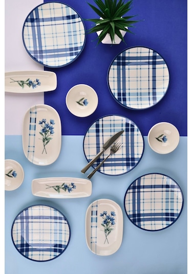 Tabak Evi Porselen Silvia Kahvaltı Ve İkram Takımı 6 Kişilik 14 Parça Tvl14kahprs1213 Çok Renkli