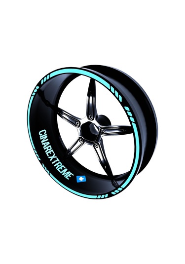 4 Parçalı Kesikli Tasarımlı Nane Yeşili Jant Şeridi Sticker Çınar Extreme