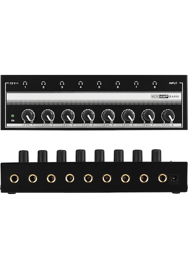 Hfambition 8 Yollu Kulaklık Amplifikatörü Ha800 - Kulaklık Dinleme Güçlendirici Avrupa Standartı