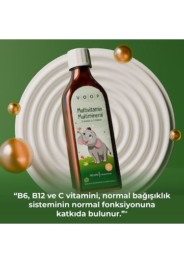 Voop Multivitamin Multimineral Portakal Aromalı Şurup 150 ML