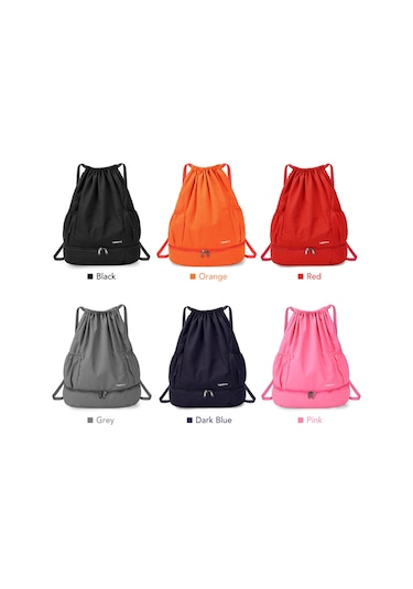 Skycıty Katlanabilir Bağcıklı Sırt Çantası Spor Salonu Çantası Islak Ve Kuru Bölmeli Yüzme Plaj Kampı İçin