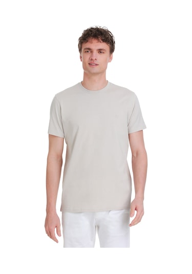 Taş Regular Fit 100% Pamuk Bisiklet Yaka Tişört 1996542 Taş-01