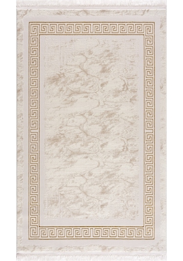 Efsun Krem Gold Modern Salon Ve Oturma Odası Halısı Krem