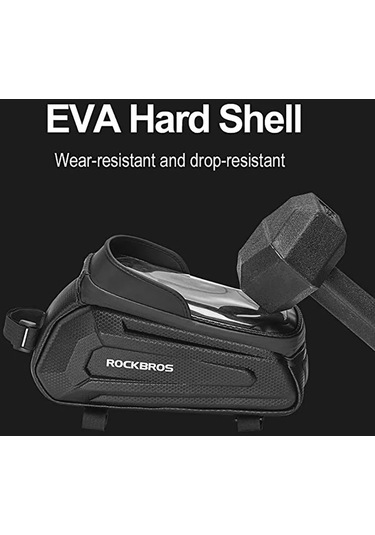 Rockbros Su Geçirmez Telefon Bisiklet Çantası Siyah