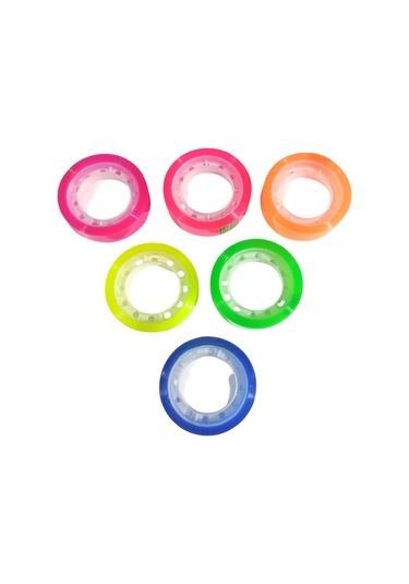 Renkli Şeffaf Para Bandı Şeffaf Rengarenk Selobant Bant - 6 Adet 1