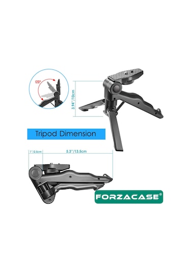 3 Ayak Mini Kamera Tripodu + Döner Başlık Telefon Tutucu - Fc056