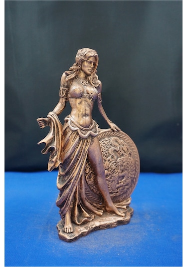 Frigga Annelik Tanrıçası Heykeli 22 Cm Mitolojik Biblo, Ev Dekor Ve Hediyelik Bakır